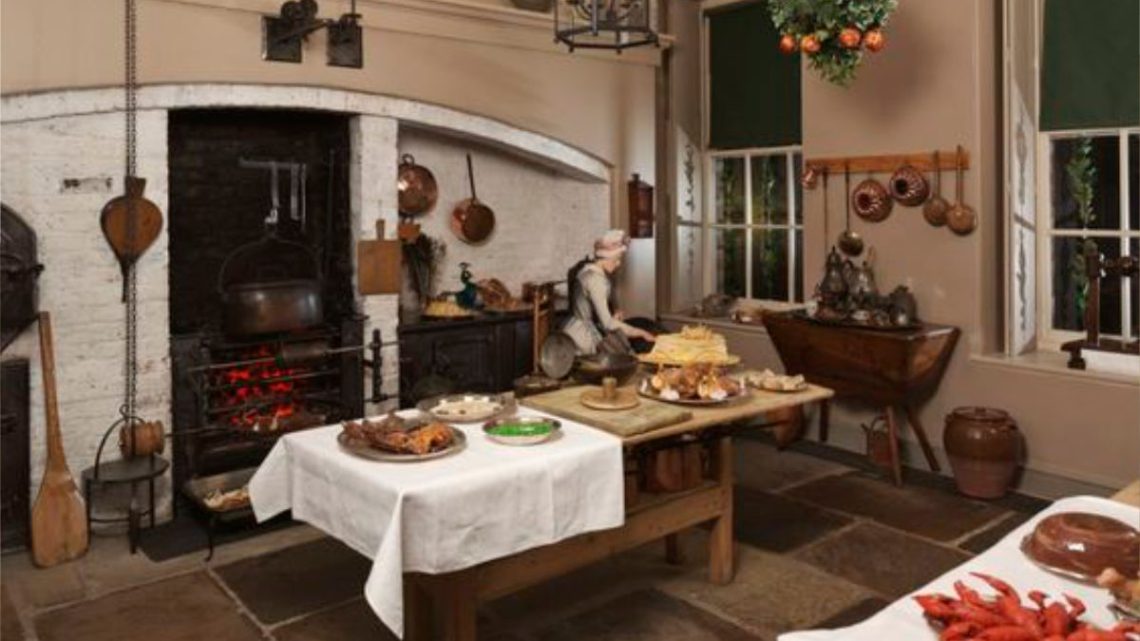 Cuisine, intérieur, maison, époque Jane Austen, Régence