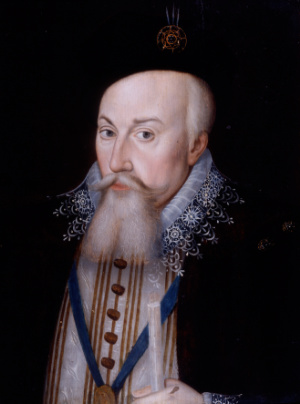 Robert Dudley, 1er comte de Leicester (1587). Le mot "Lord Steward" désigne son statut de régisseur ou d'intendant de la Cour