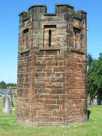 Tour de garde du cimetière de Dalkeith (Écosse), pour éviter les vols de corps