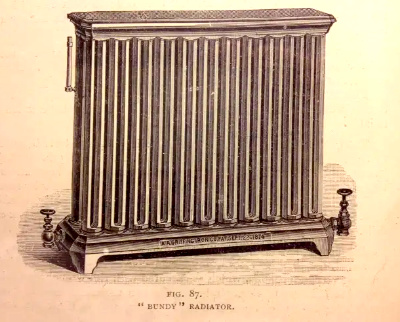 Radiateur en fonte de l'époque victorienne, créé en 1872 par l'Américain Nelson H. Bundy.